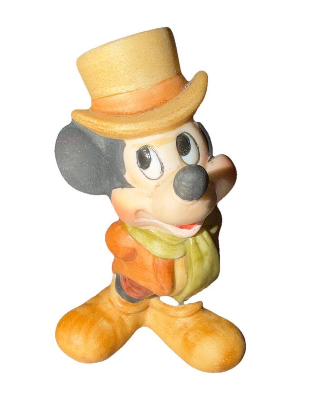 Vintage Mickey Mouse Figurine with Top Hat and Scarf - Picture 2 of 7